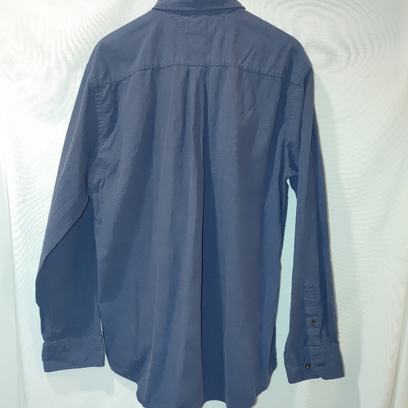 Tommy‎ Hilfiger Brushed Cotton Button Front Classic Long Sleeve Blue Shirt XL - Picture 3 of 8